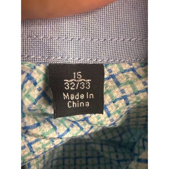 TailorByrd Shirt 15 32/33 Size M Plaid Button Up Long Sleeve Classic Fit - Picture 5 of 11